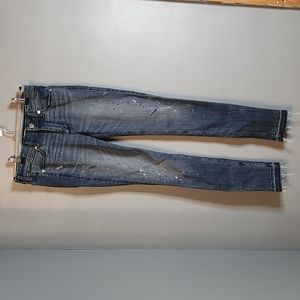 NEW Abercrombie & Fitch A & F Super Skinny Jeans Distressed Paint Splatter Sz 0
